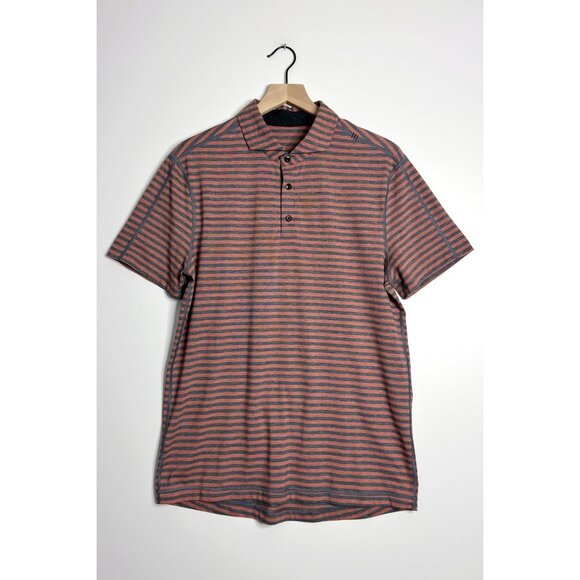LULULEMON Mens Striped Polo Shirt - Picture 1 of 4